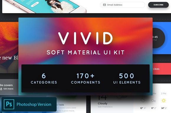 Vivid - Soft Material UI Kit Pack 1 in UI Kits and Libraries - product preview 9