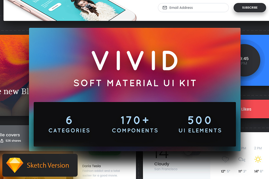 Vivid - Soft Material UI Kit Pack 2 in UI Kits and Libraries - product preview 8