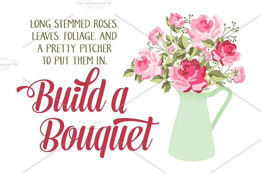 Build a Rose Bouquet in Illustrations - product preview 8