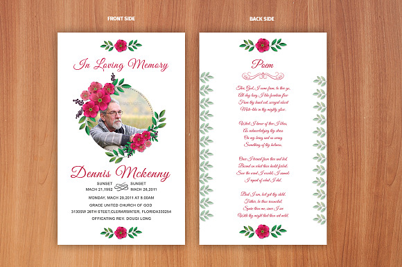 Funeral Prayer Card Template in Card Templates - product preview 1