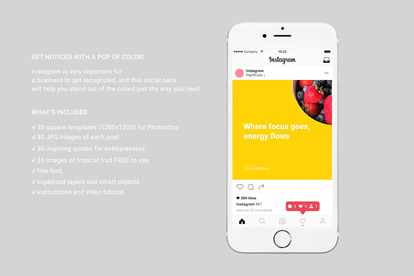 Pop of Color Instagram pack in Instagram Templates - product preview 2