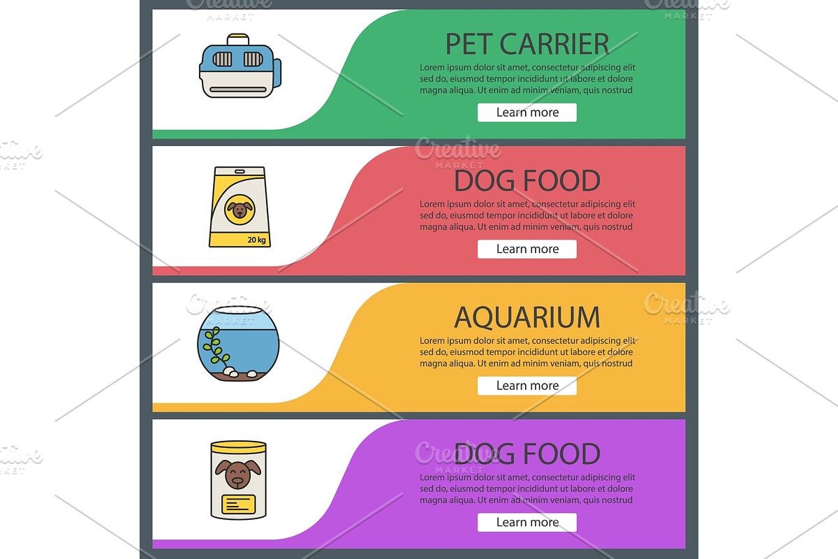 Pets supply web banner templates set in Product Mockups - product preview 8