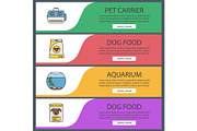 Pets supply web banner templates set