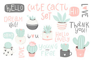 Cute cactus and lettering set♥