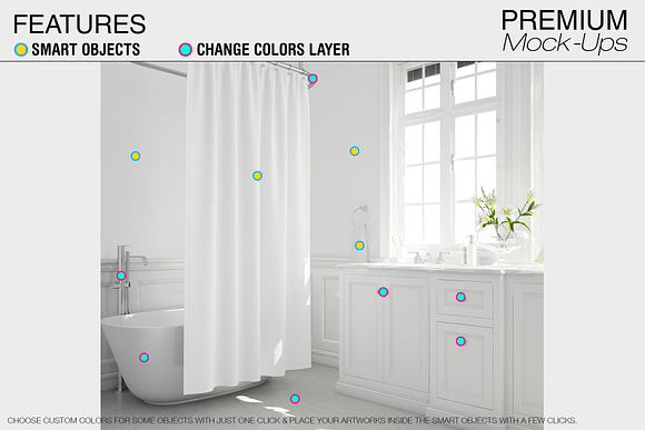 Bath Curtain Mockup Pack in Product Mockups - product preview 2