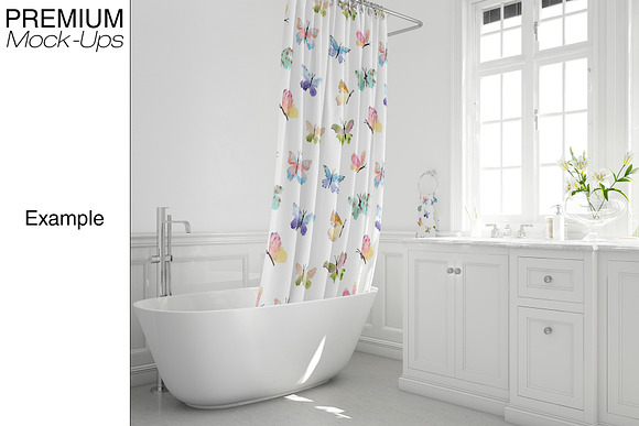 Bath Curtain Mockup Pack in Product Mockups - product preview 5