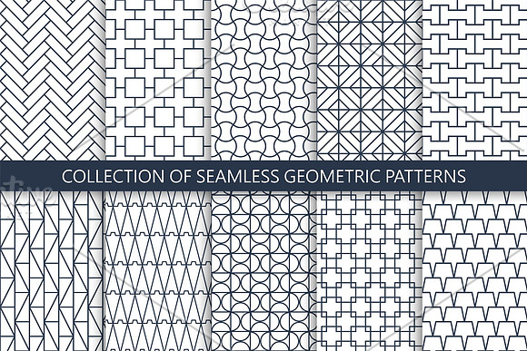 Vector seamless geometric patterns in Patterns - product preview 4