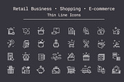 Shopping, E-commerce Thin Line Icons