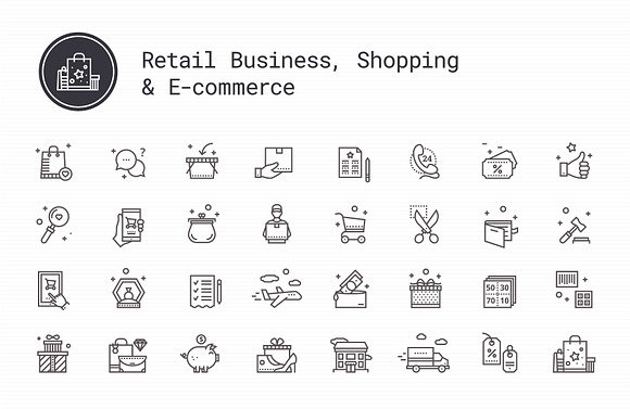 Shopping, E-commerce Thin Line Icons in Credit Card Icons - product preview 1