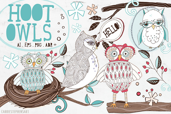 Hoot Owls ClipArt - PNG & Vector