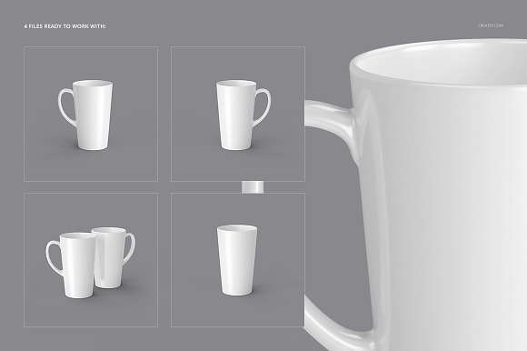  17 oz Latte Mug Mockup Set in Product Mockups - product preview 2