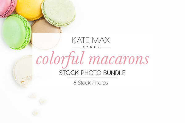 Colorful Macarons Stock Photo Bundle