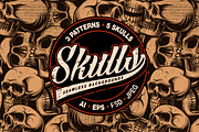 Skull seamless pattern (bundle)