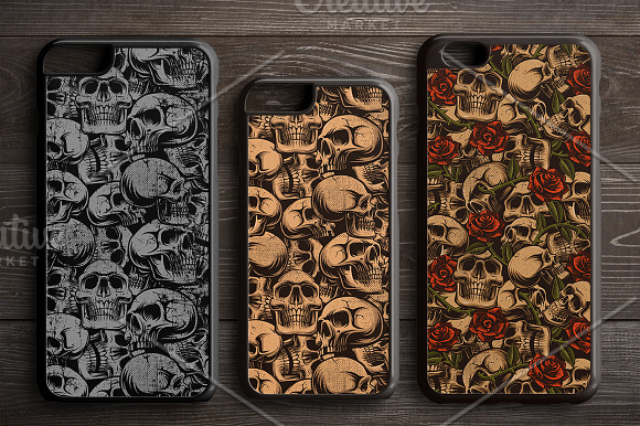 Skull seamless pattern (bundle) in Patterns - product preview 1