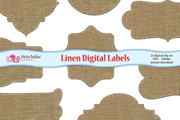 Linen Digital Labels in Textures - product preview 2