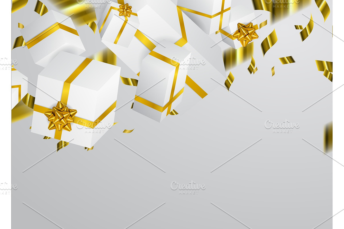 Gift 3D background. Festive box and bow. in Objects - product preview 8