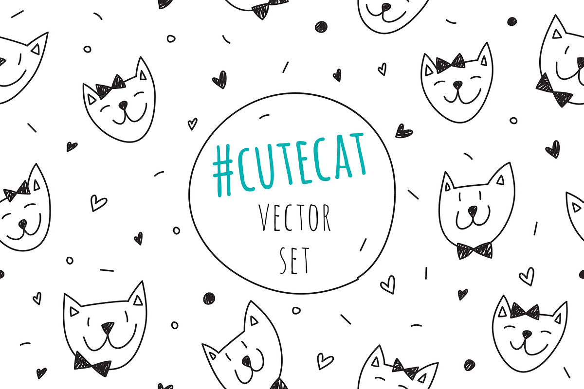 Cute cats: 2 patterns + 2 cards in Textures - product preview 8