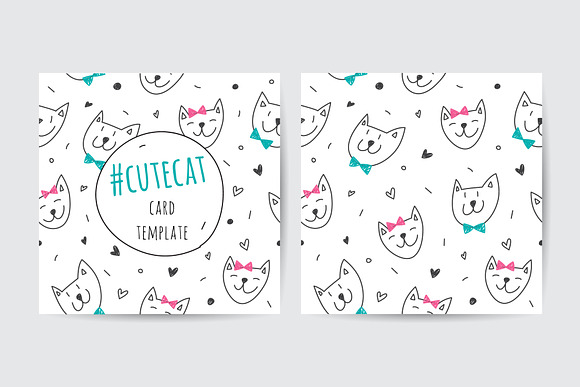 Cute cats: 2 patterns + 2 cards in Textures - product preview 1
