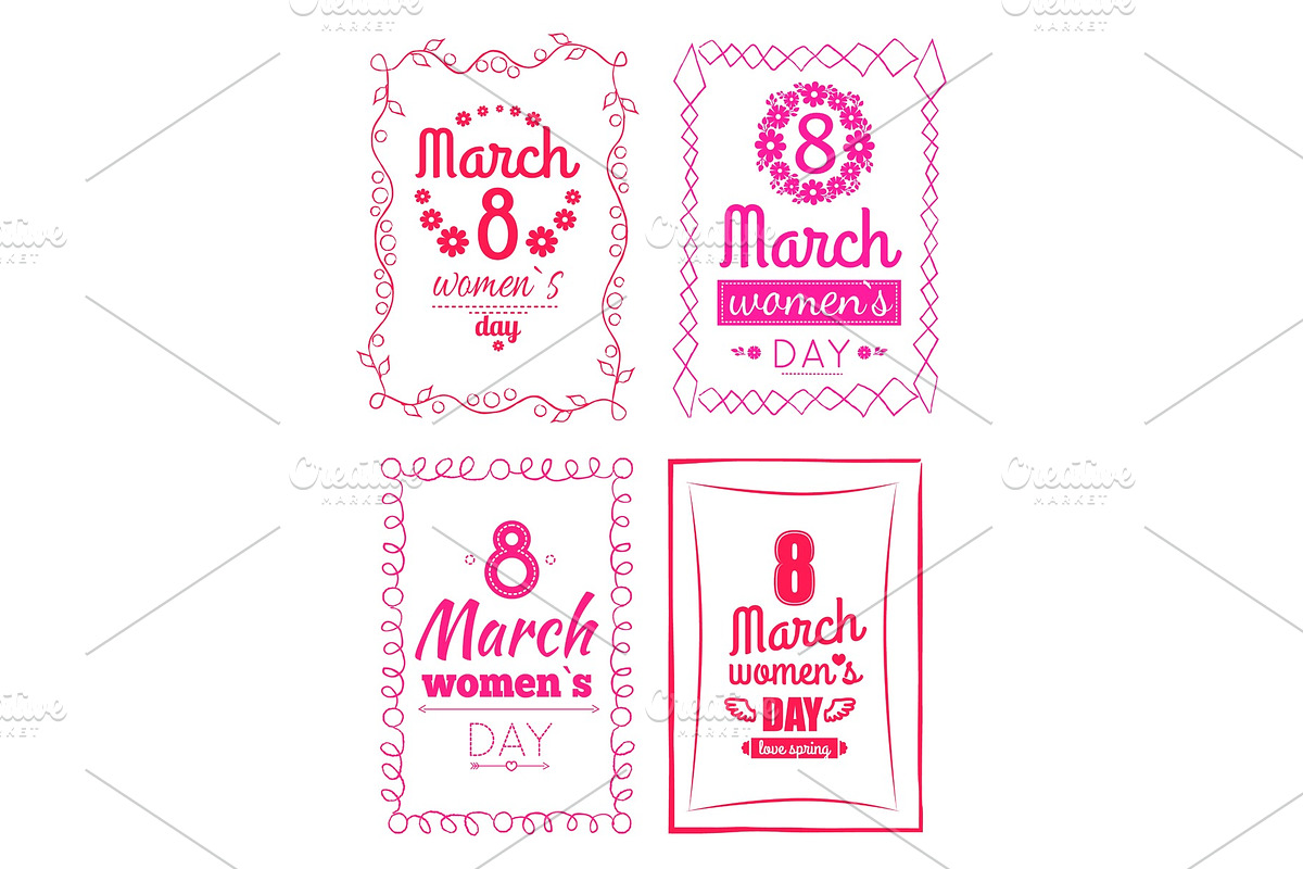 8 March Women's Day Collection Posters Invitation in Illustrations - product preview 8