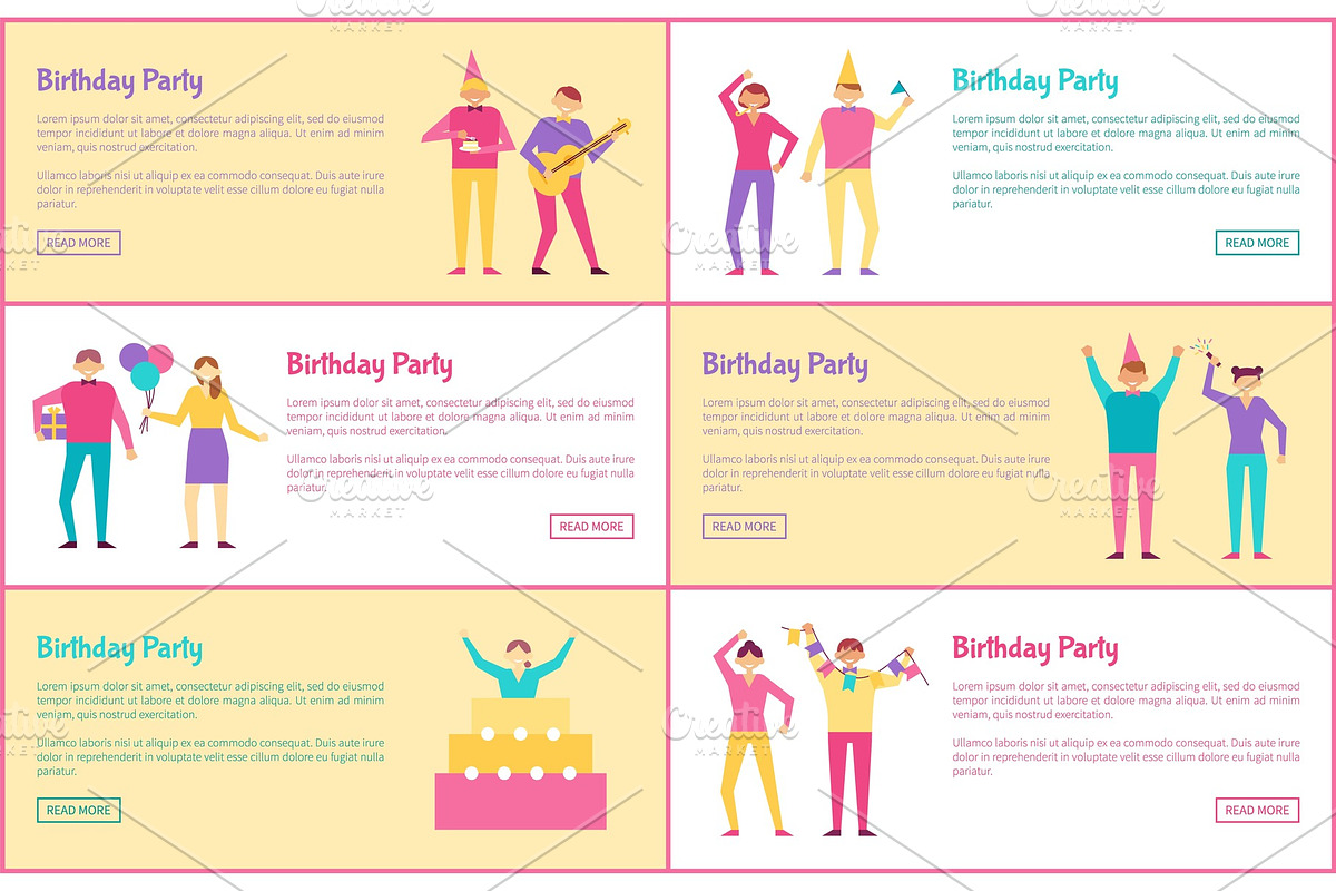 Set of Birthday Party Banners Vector Illustration in Objects - product preview 8