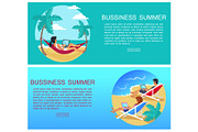 Business Summer Page and Text Vector Illustration