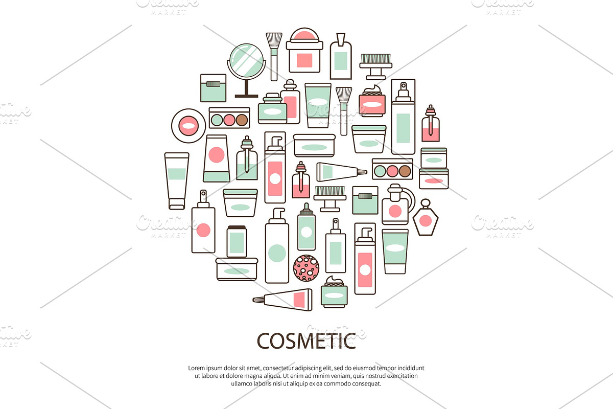 Cosmetic Collection with Text Vector Illustration in Illustrations - product preview 8