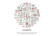 Cosmetic Collection with Text Vector Illustration