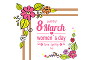 Happy Womens Day 8 March, Vector Illustration