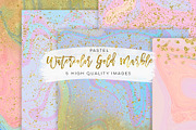 Watercolor gold marble