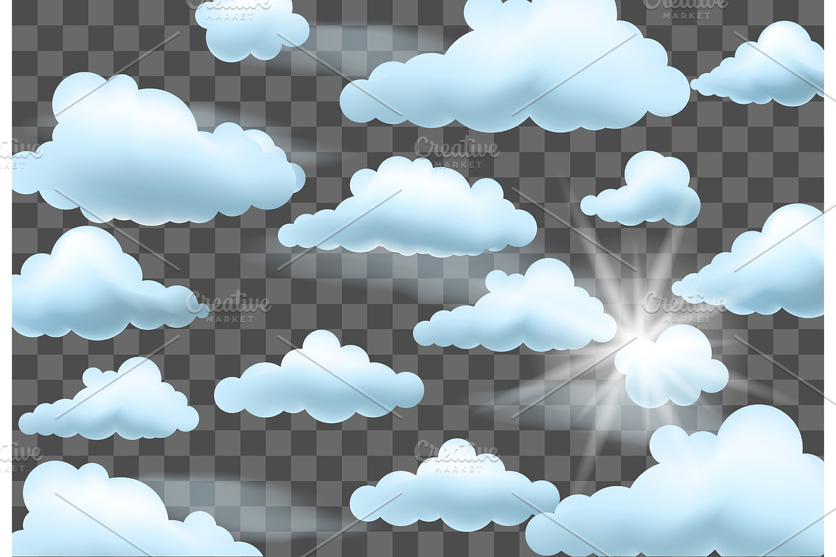 Clouds vector illustration in Illustrations - product preview 8