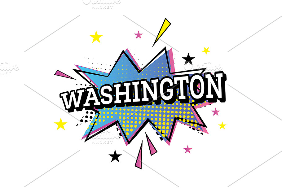Washington USA. Comic Text in Pop  in Illustrations - product preview 8