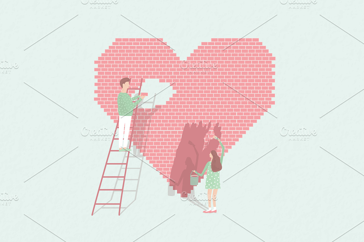 Concept "love is work" in Illustrations - product preview 8