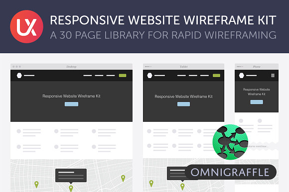 Responsive Website Wireframe Kit in Wireframe Kits - product preview 4