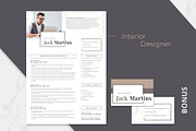 Easy-to-Edit Resume: Interior Design