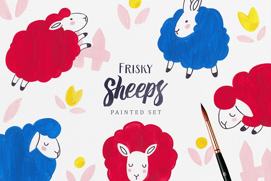 Frisky Sheeps Patterns and Cliparts in Illustrations - product preview 8