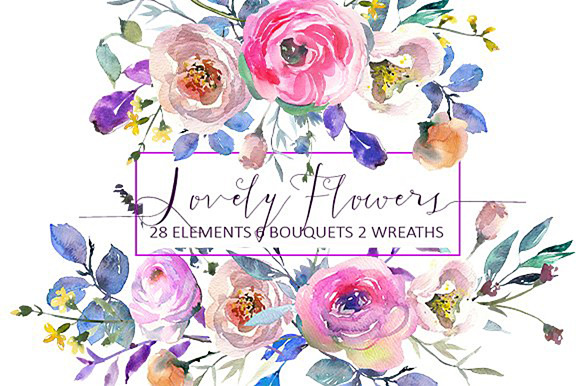 Watercolor Floral Bundle-95% off in Illustrations - product preview 38
