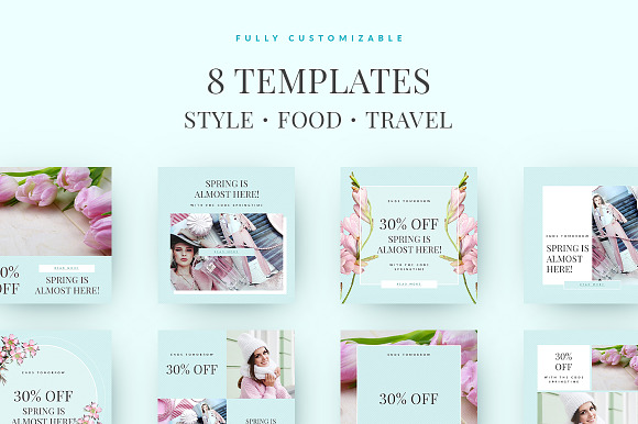 Instagram Spring Floral Promo Pack in Instagram Templates - product preview 1