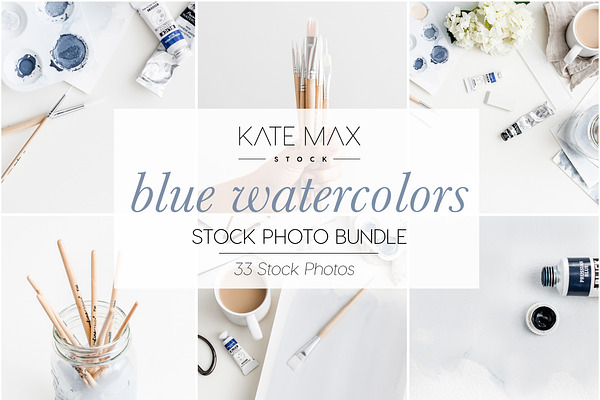 Blue Watercolors Stock Photo Bundle