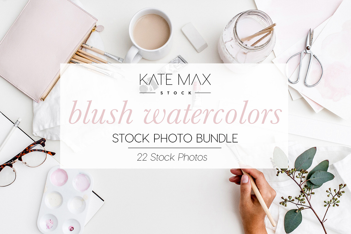 Blush Pink Watercolors Stock Bundle in Mockup Templates - product preview 8