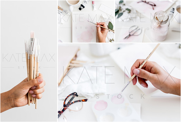 Blush Pink Watercolors Stock Bundle in Mockup Templates - product preview 1