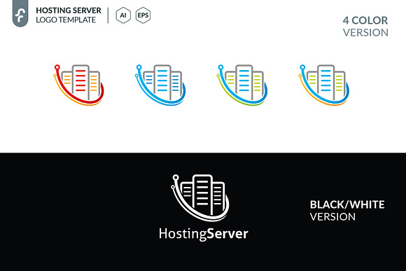 Hosting Server Logo in Logo Templates - product preview 3