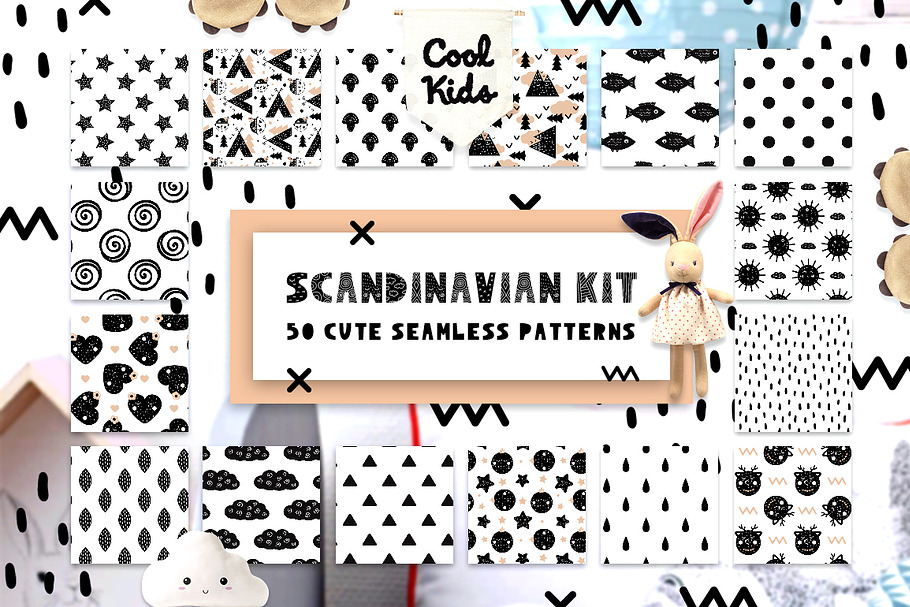 50 Scandinavian Seamless Patterns