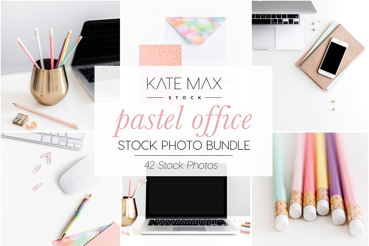 Pastel Office Stock Photo Bundle in Mobile & Web Mockups - product preview 8