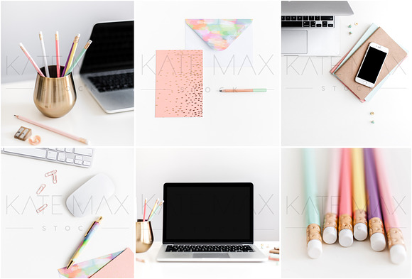 Pastel Office Stock Photo Bundle in Mobile & Web Mockups - product preview 2