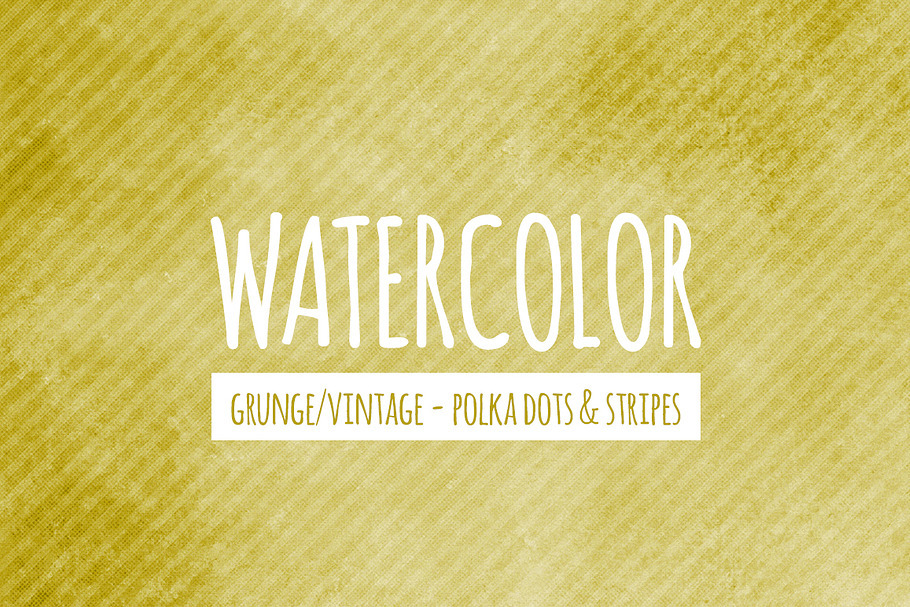 Yellow Watercolor Dots & Stripes