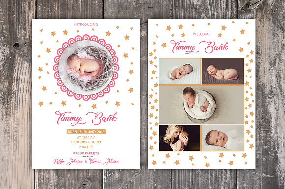 Birth Announcement Template in Card Templates - product preview 1