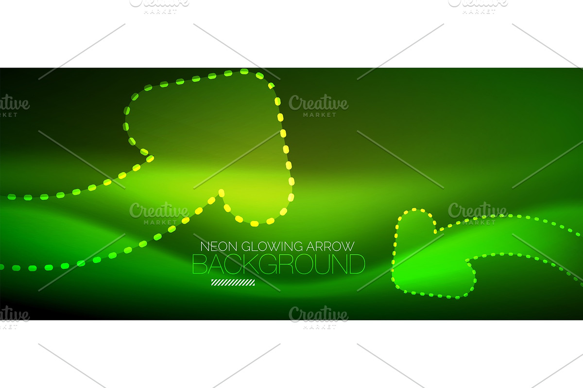 Neon techno arrow, digital abstract background in Illustrations - product preview 8
