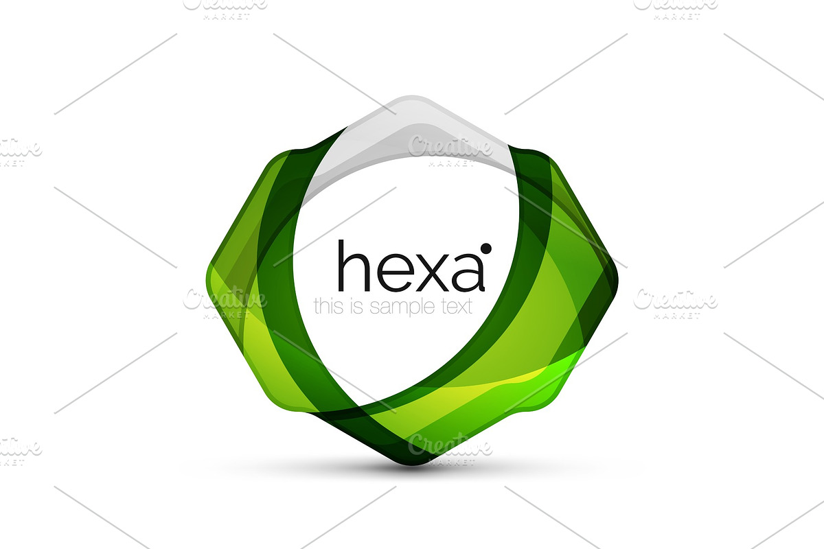Clean professional hexagon shape business emblem in Illustrations - product preview 8