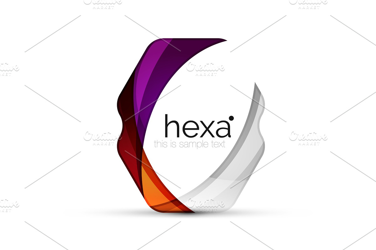Clean professional hexagon shape business emblem in Illustrations - product preview 8