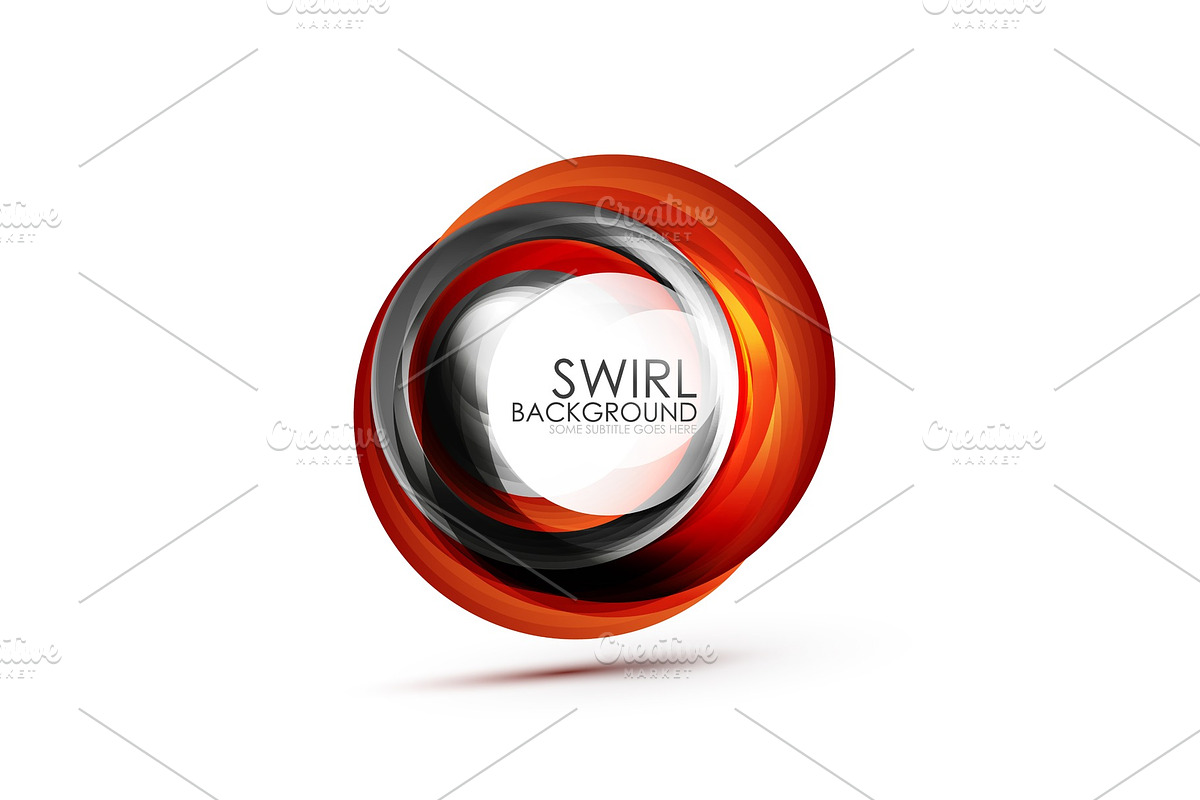 Abstract swirl banner, circle vector abstract background with copy space in Illustrations - product preview 8